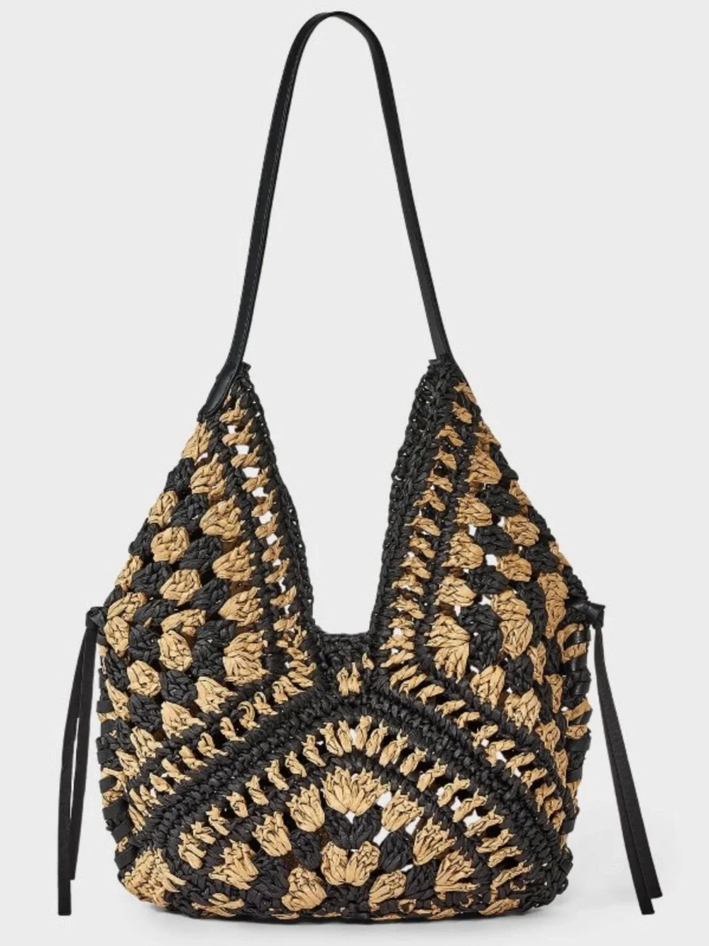 Universal Thread Black and Tan Crochet Shoulder Bag